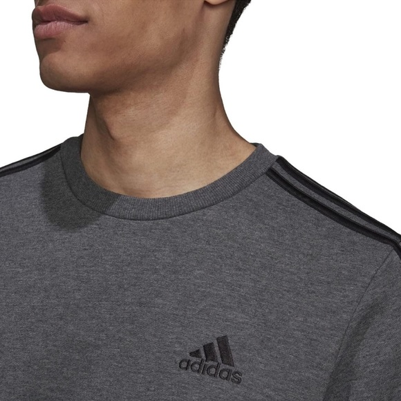 Adidas Men’s Essentials Fleece 3-Stripes Sweatshirt - Picture 3 of 10